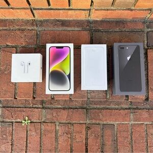 APPLE AIR PODS AND CELL PHONE EMPTY BOXES